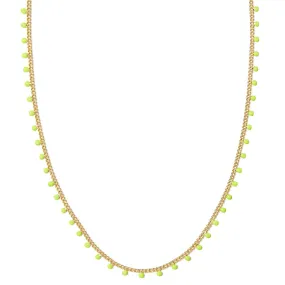 Kendra Scott | Kelsey Gold Strand Necklace in Chartreuse Enamel