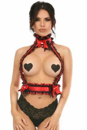 Kitten Collection Red/Black Lace Double Strap Body Harness