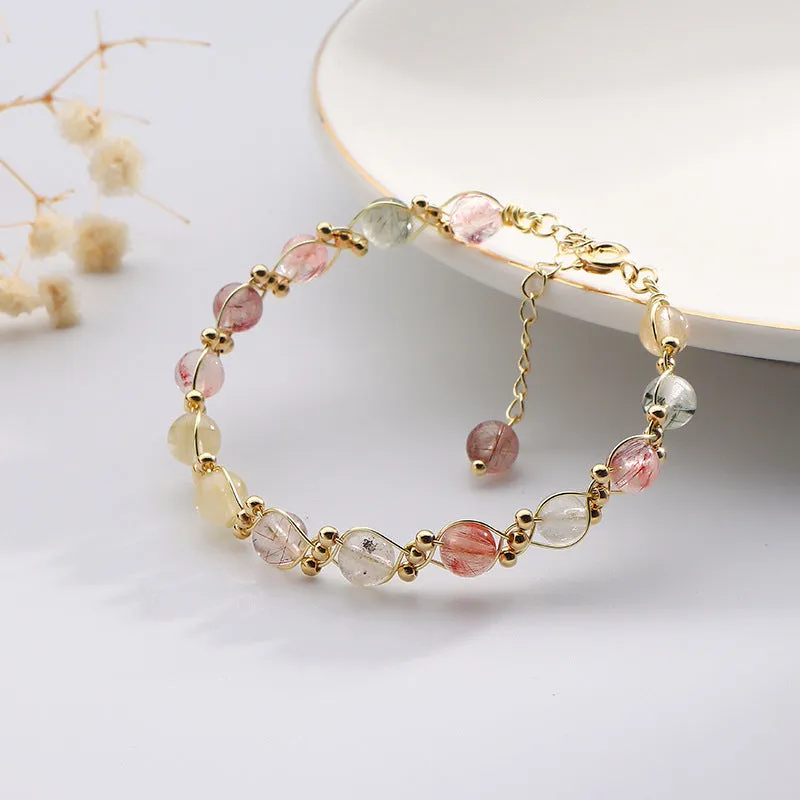 Korean Style Woven Crystal Bracelet in Niche Colors