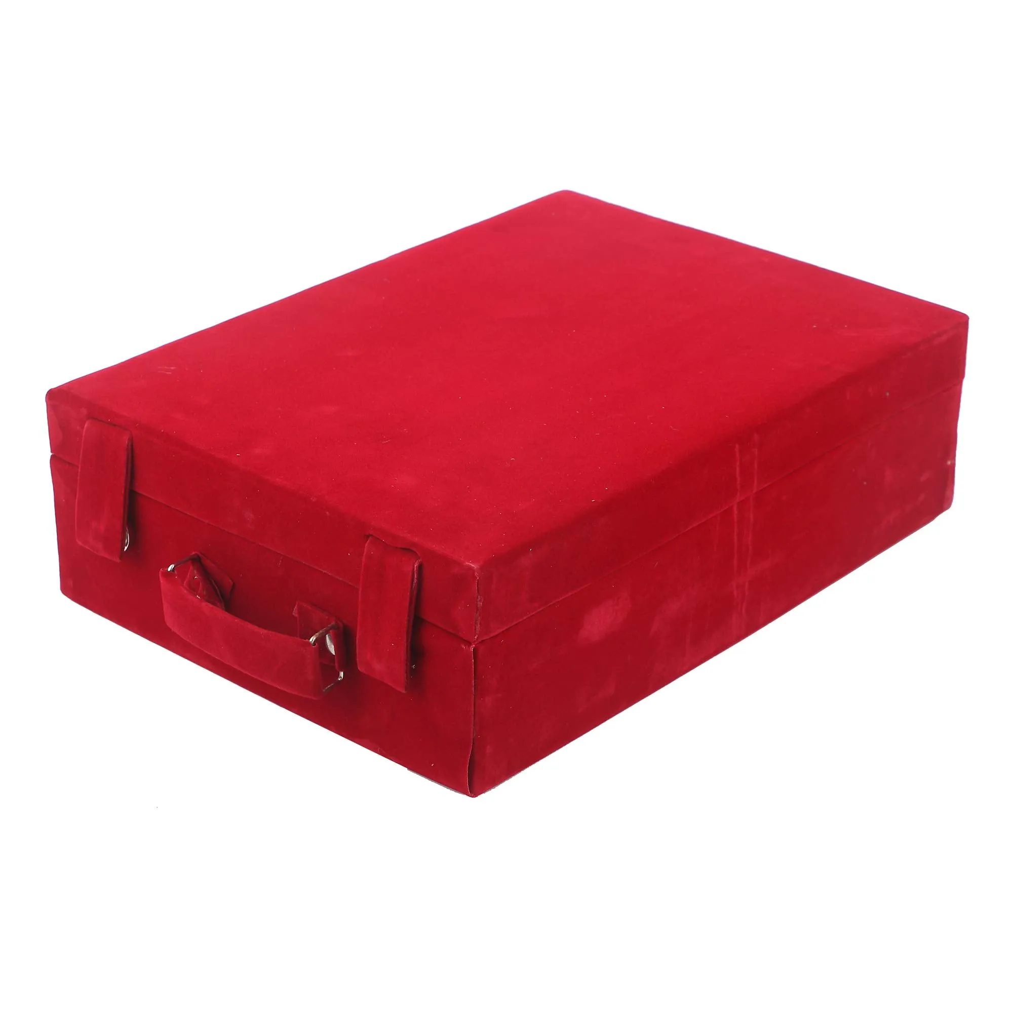 Kuber Industries Wooden 2 Piece Four Rod Velvet Bangle Storage Box (Maroon) - CTKTC22742