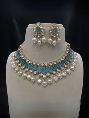 Kundan And Beads Studded Choker Necklace Set