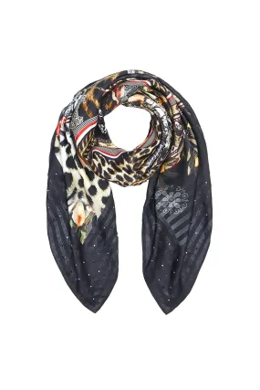 LARGE SQUARE SCARF MARAIS AT MIDNIGHT