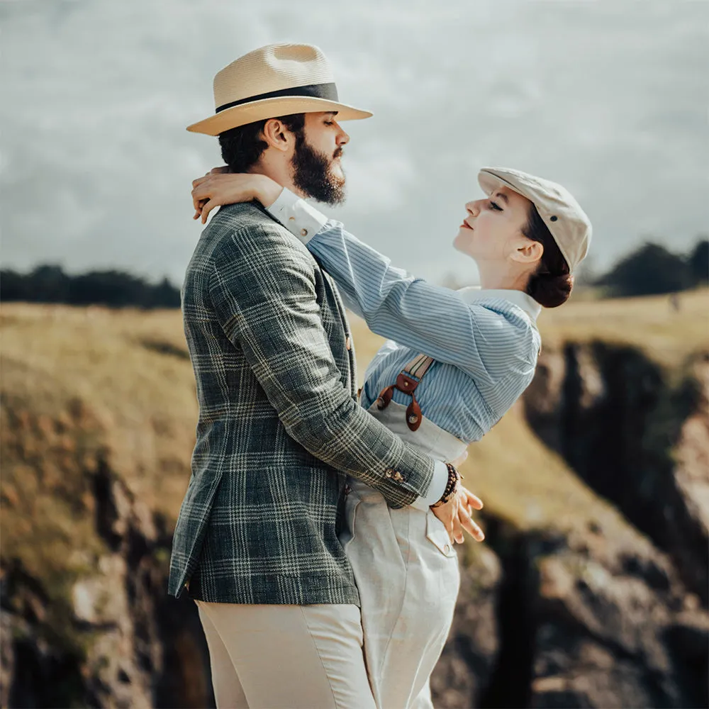 Linen Flat Cap - Natural