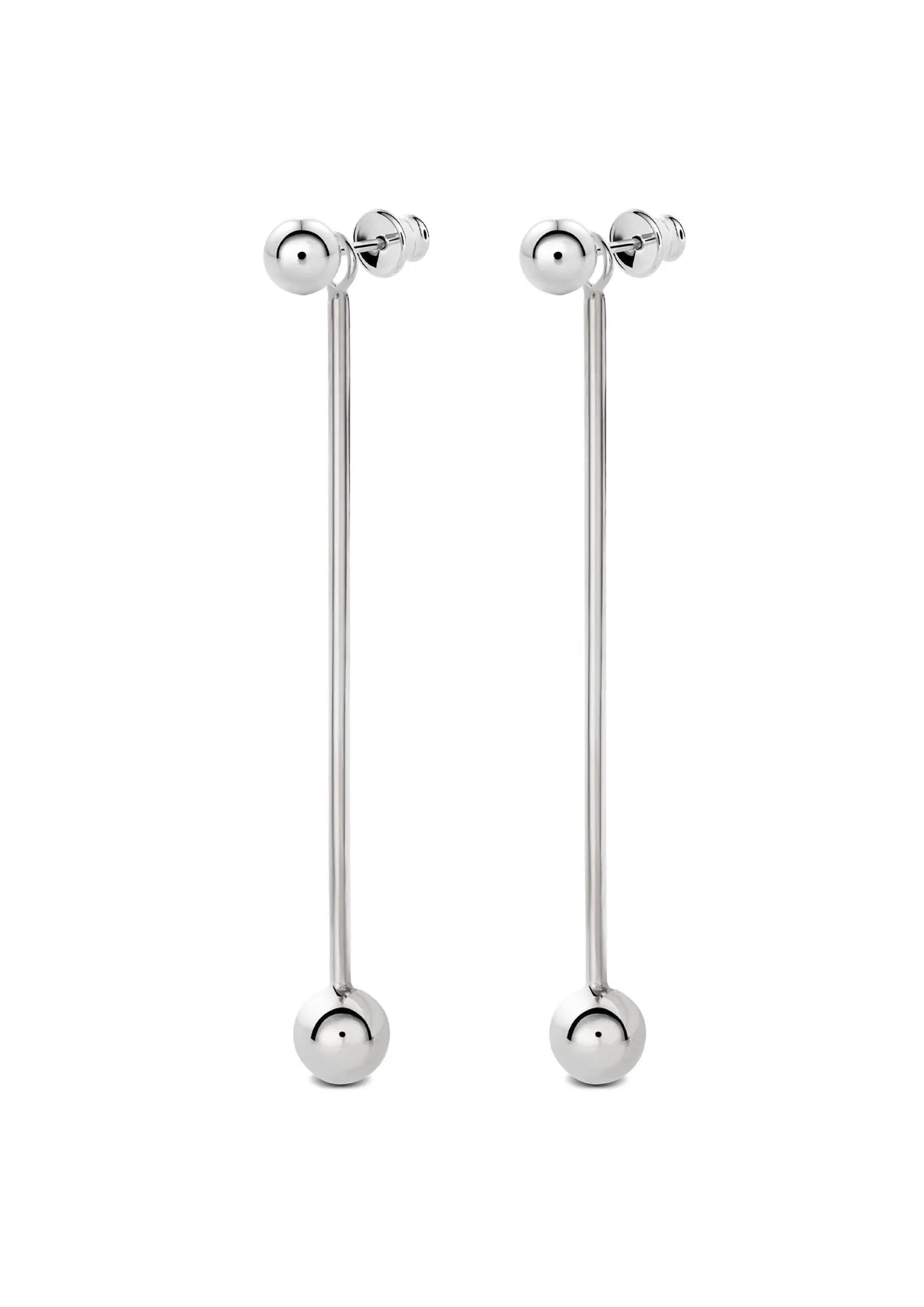 Long Bomb Swinger Earrings Silver