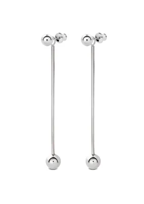 Long Bomb Swinger Earrings Silver