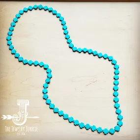 Long Turquoise Beaded Cross Necklace 258L