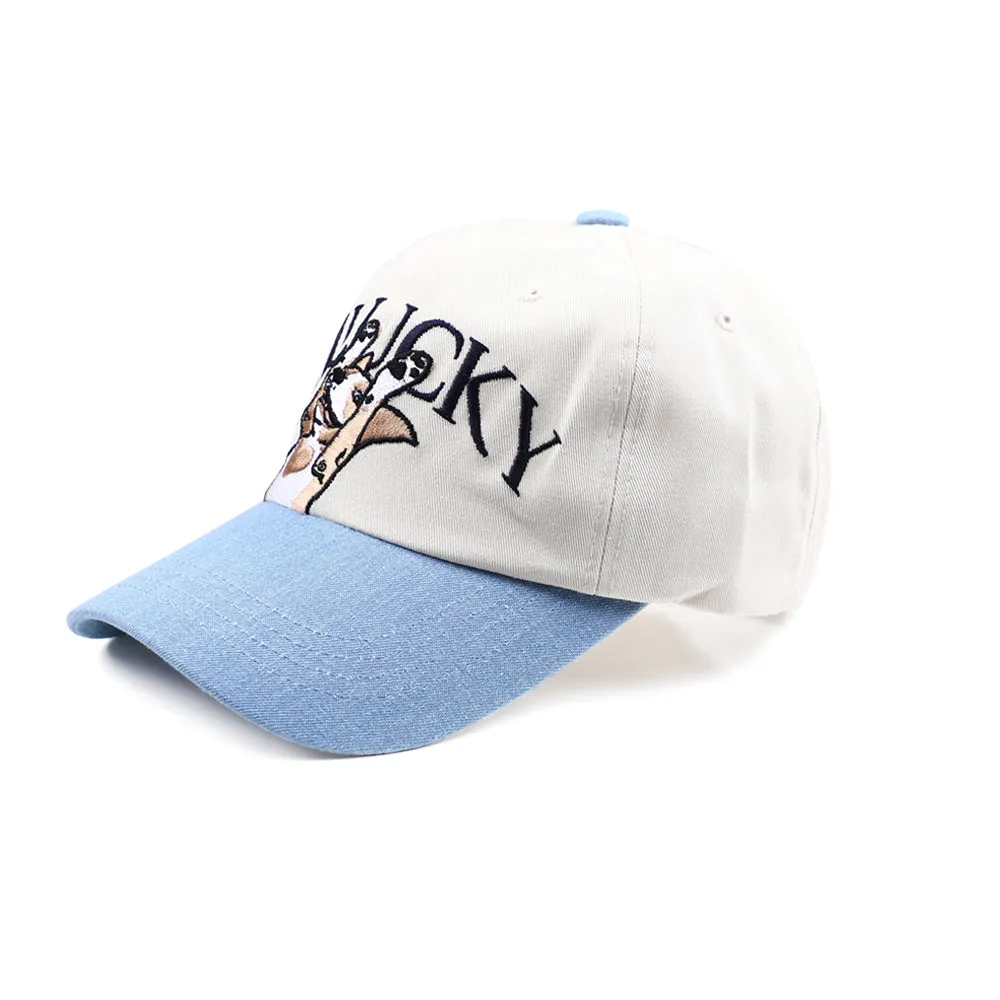 LUCKY CHARACTER CAP DENIM / CREAM