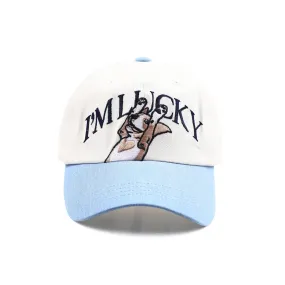 LUCKY CHARACTER CAP DENIM / CREAM