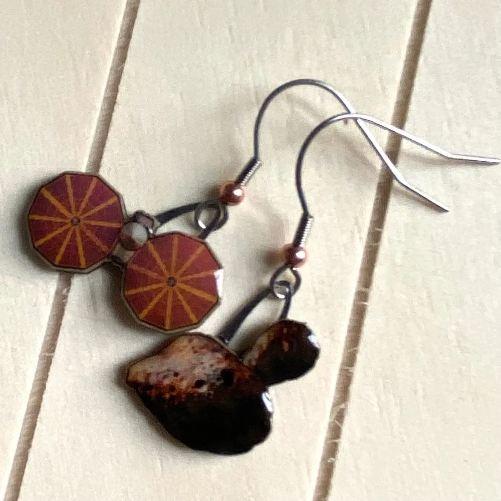 Lucy Mission   Trojan Asteroids Upcycled Paper Earrings