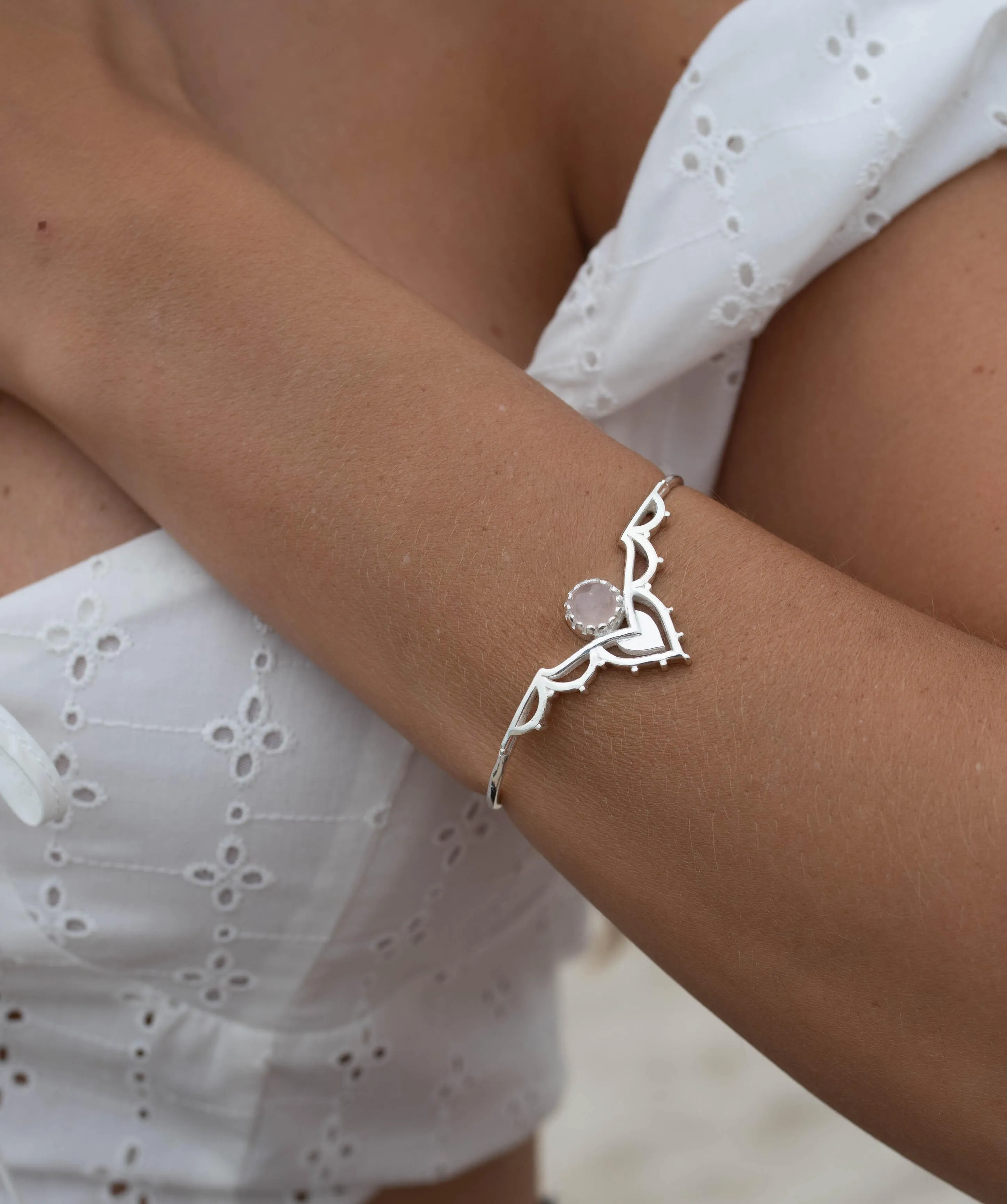 Mandala Moonstone, Aqua Chalcedony, Labradorite and Rose quartz Adjustable Bracelet ~ Sterling Silver 925 ~MB034B