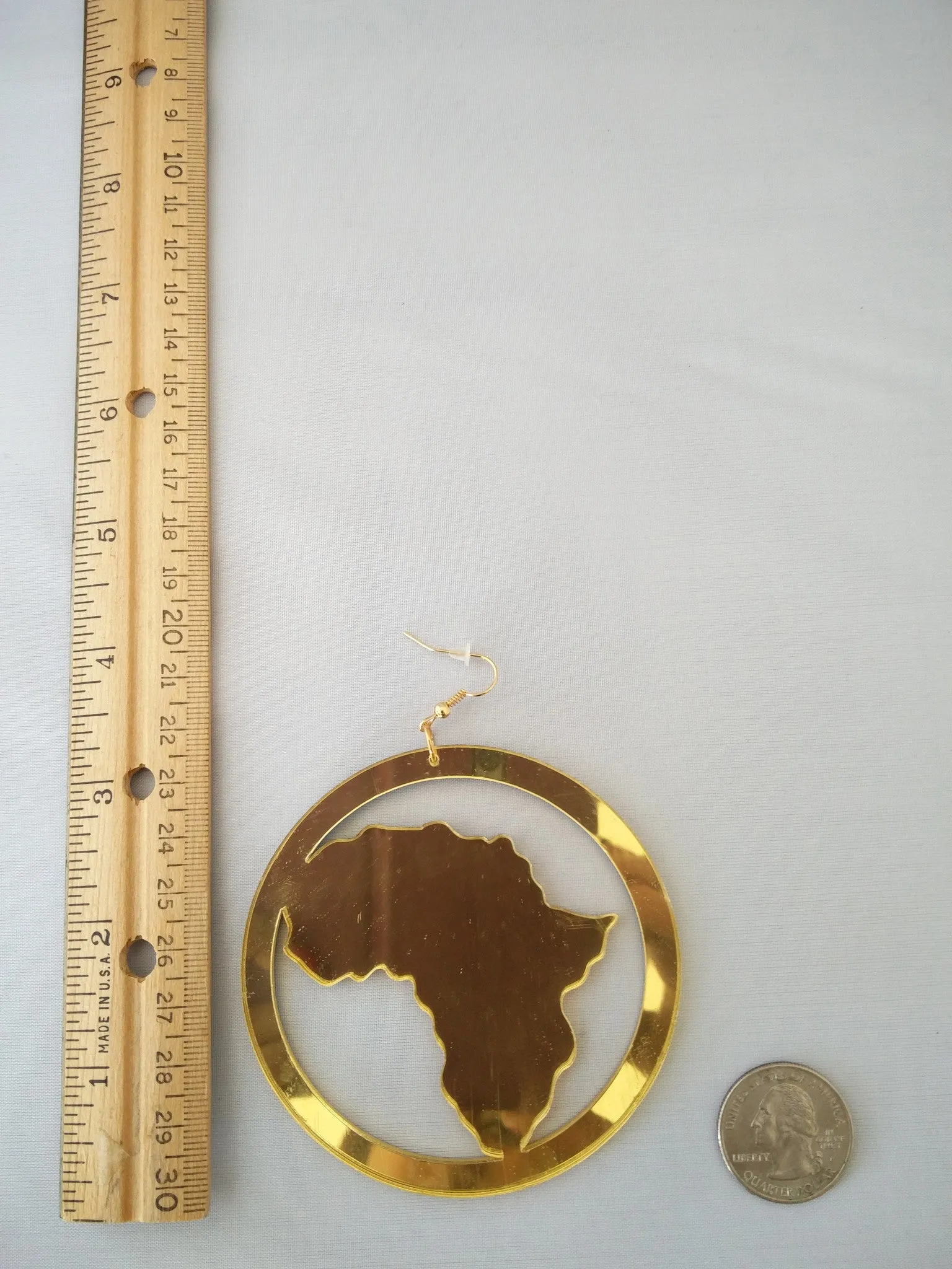 Map of Africa Hoop Earrings (gold mirror style) | Africa shaped | Natural hair | Afrocentric