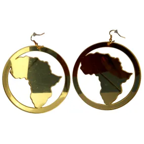 Map of Africa Hoop Earrings (gold mirror style) | Africa shaped | Natural hair | Afrocentric