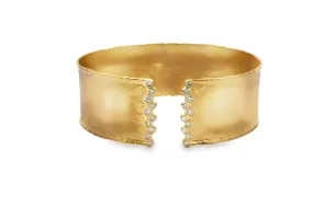 Marika Wide Satin Finish Diamond Cuff Bracelet