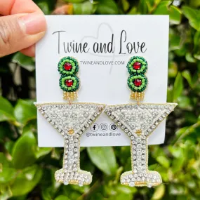 Martini Beaded Earrings