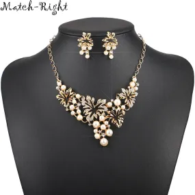 Match-Right Women Necklace Simulated Pearl Statement Necklaces Pendants Trendy Jewelry Necklace Women Accessories  KK029