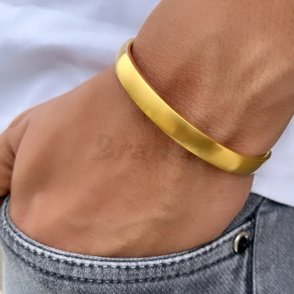 Matte Finish Evoke Stainless Steel Men's Gold Bracelet