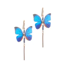 Melanie Hand Earrings - Butterfly Drop Blue