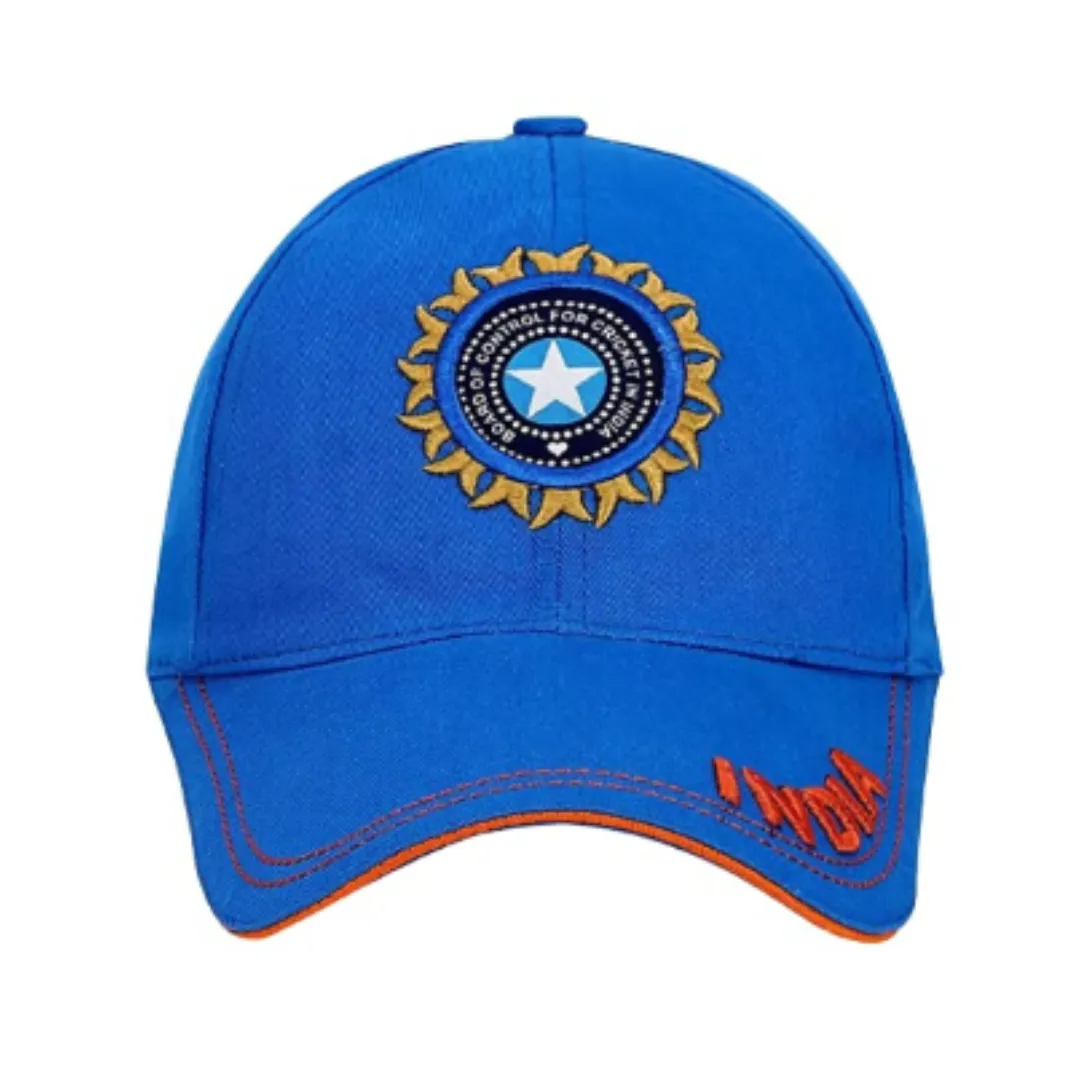 Men's and Women's India Cricket Cap | Unisex Cricket Cap | All Sports Cricket Caps, Blue, Rubber Printed Cap (Colour And Design May Vary)