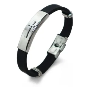 Men's Cross Bracelet <br> Silicone Band