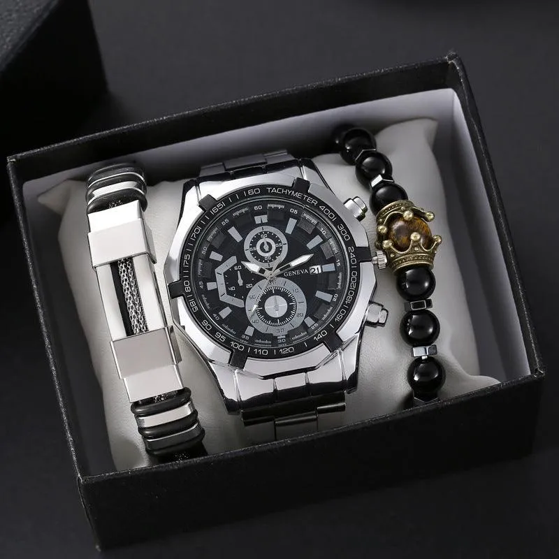 Men's Super Running Racing Steel Belt Sports Suit Quartz Watch