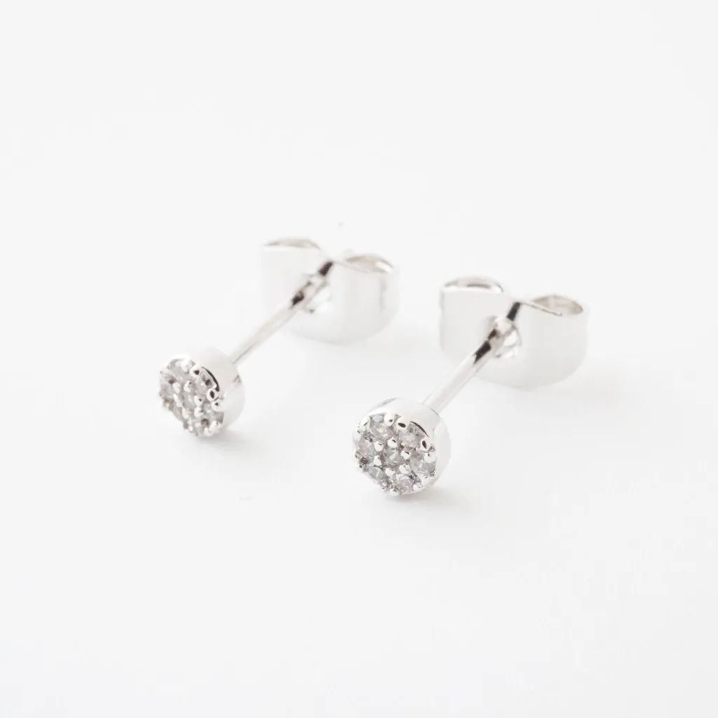 Mini Circle Crystal Stud Earrings