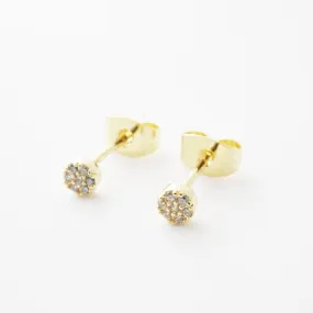 Mini Circle Crystal Stud Earrings