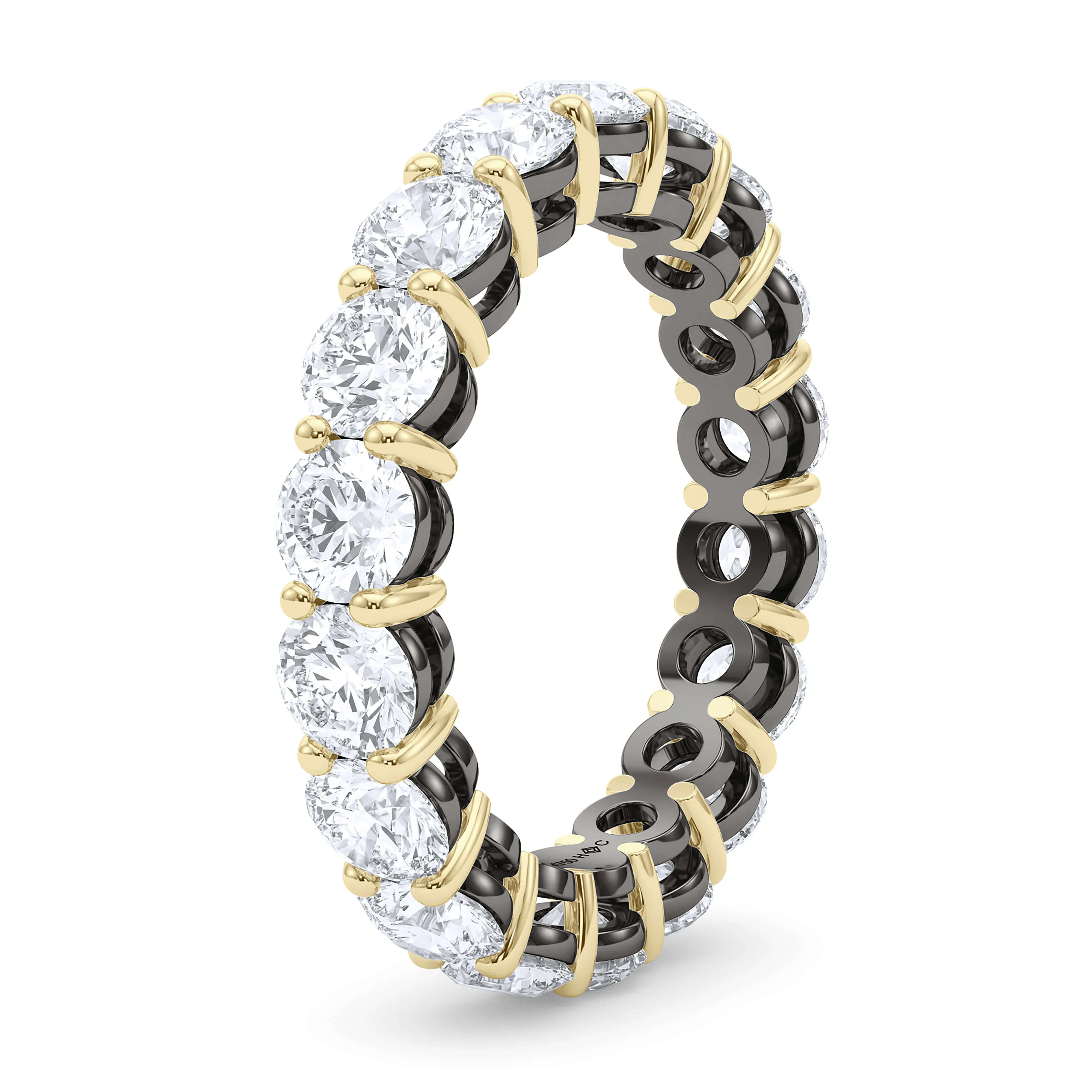 Mixed Metal Round Cut Eternity Band