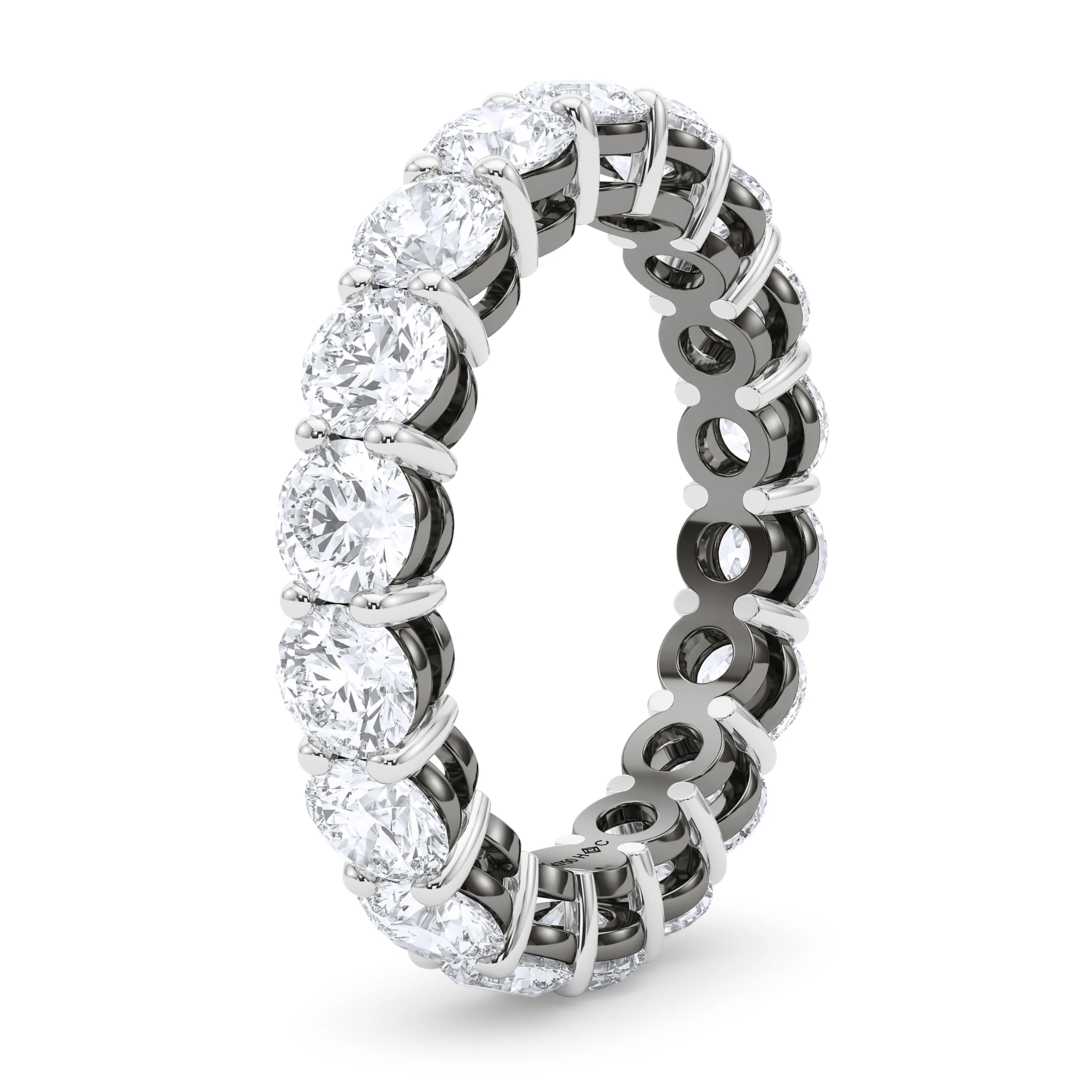 Mixed Metal Round Cut Eternity Band