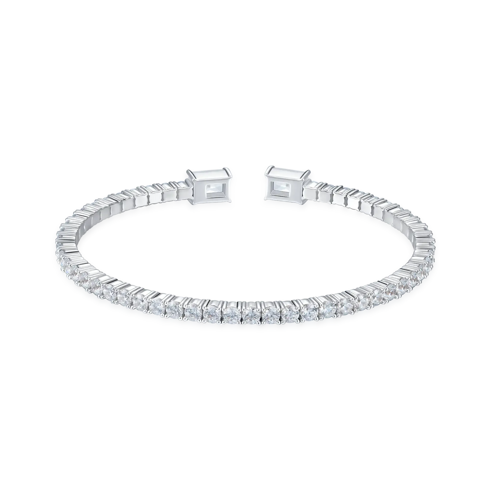 Moissanite Multiple Spring Tennis Bangle Bracelet