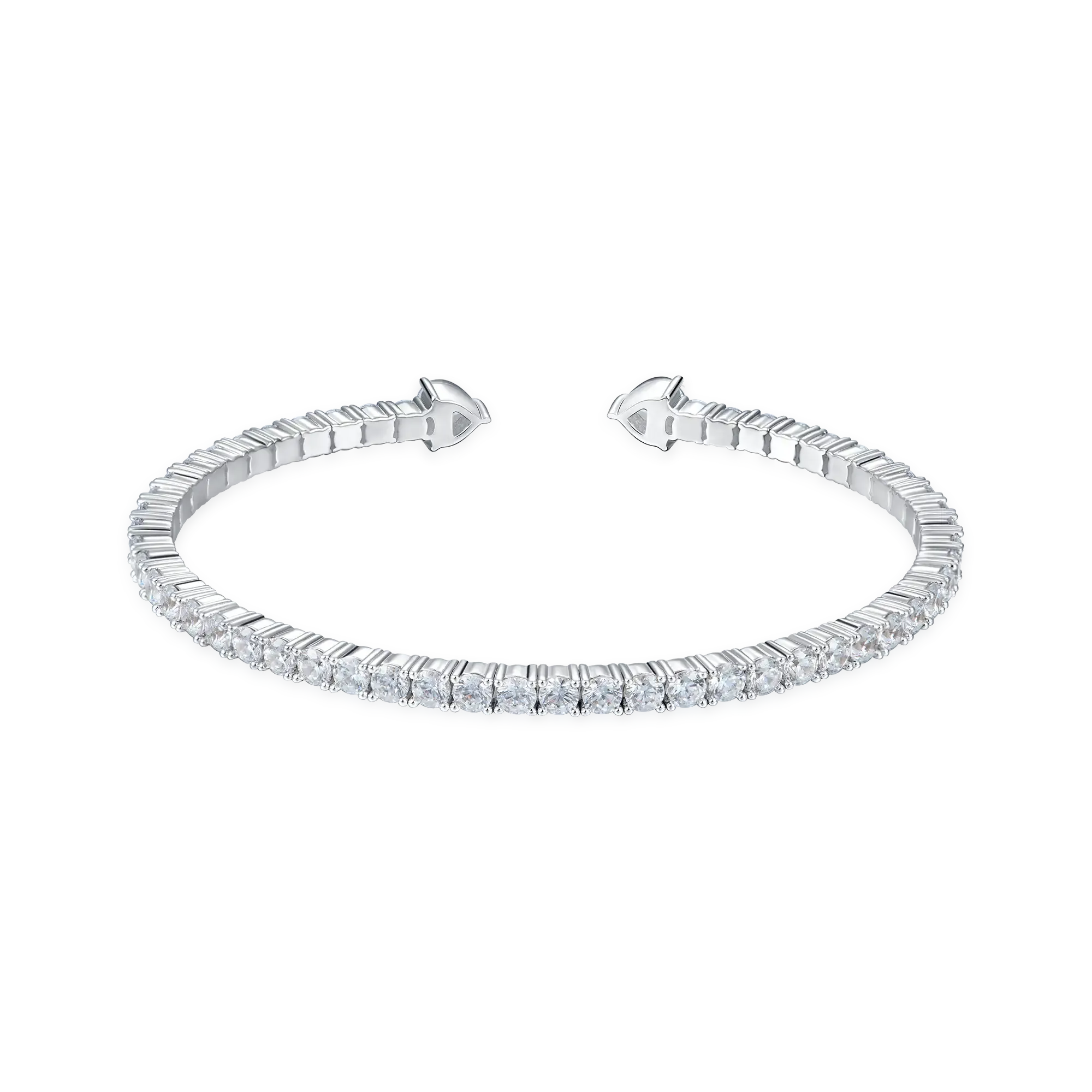 Moissanite Multiple Spring Tennis Bangle Bracelet