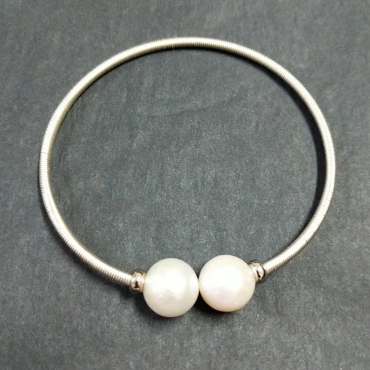 MOKO HANDCRAFTED CUFF BRACELET FRESHWATER PEARLS