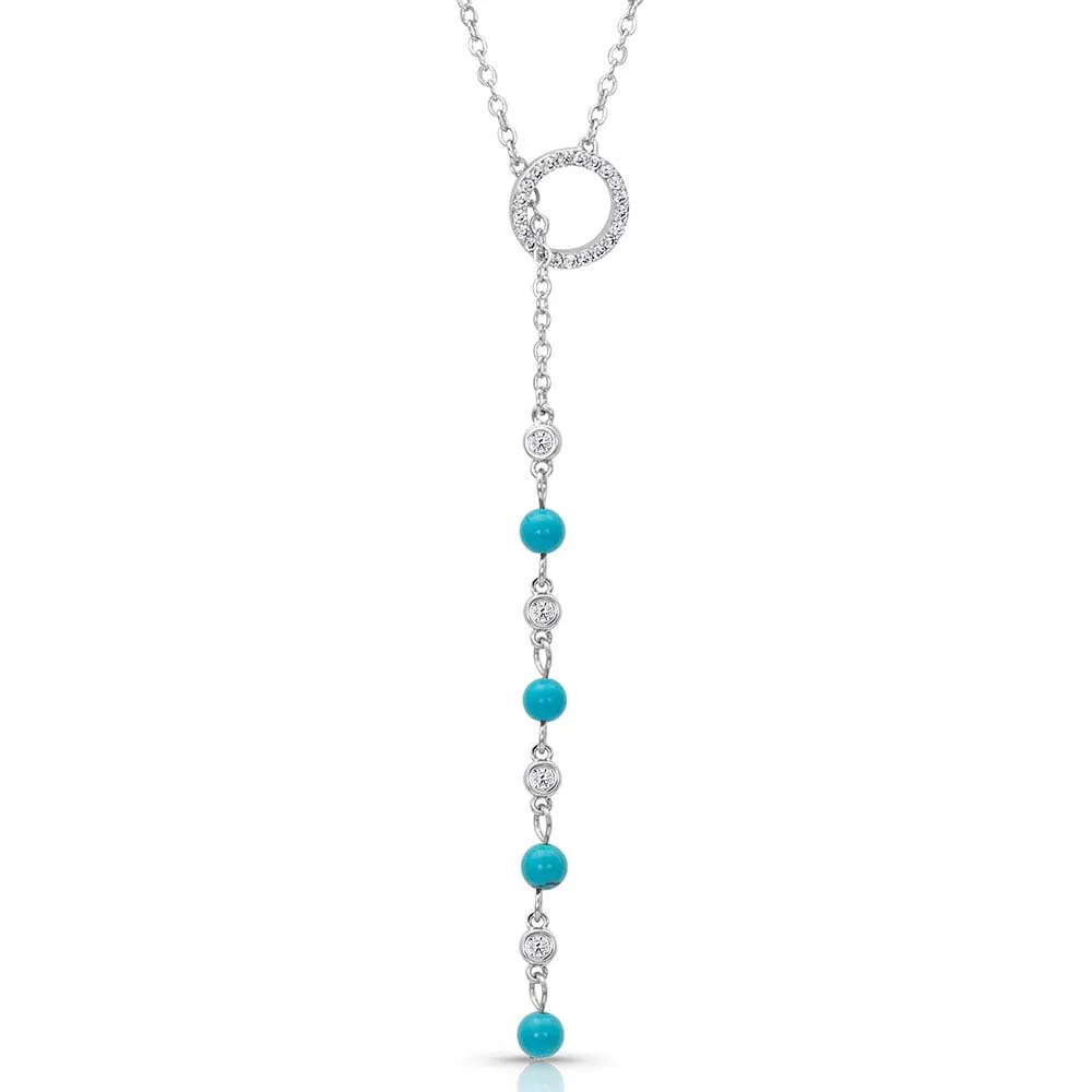 Montana Silver Lariat Turquoise Drop Necklace