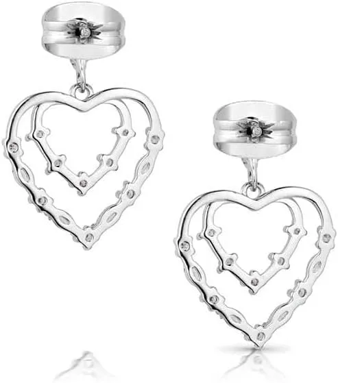 Montana Silversmiths Heart Grows Crystal Earrings - ER5797