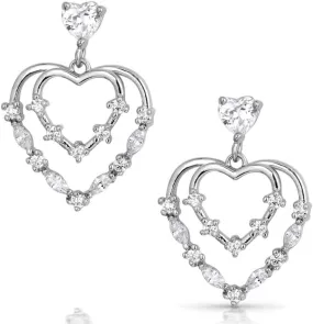 Montana Silversmiths Heart Grows Crystal Earrings - ER5797