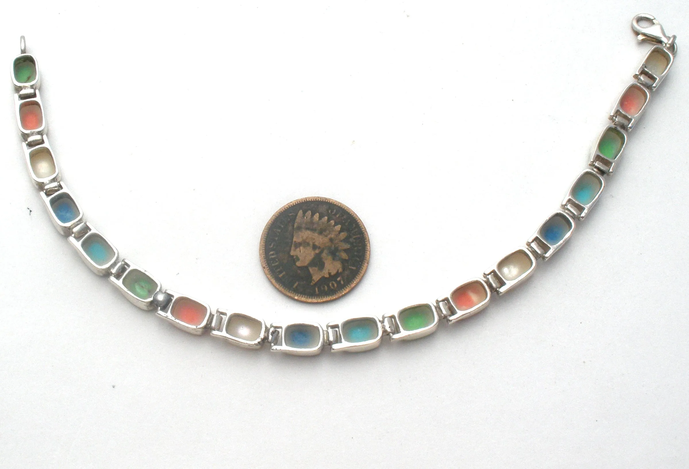 Multi Color Gemstone Sterling Silver Bracelet