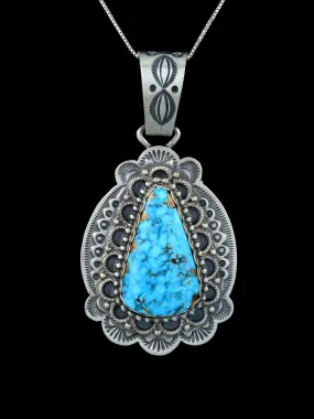 Native American Jewelry Kingman Turquoise Pendant