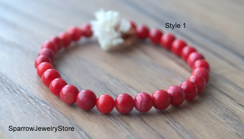 Natural red coral bracelets Genuine coral Gifts for her Red coral pyrite jewelry Protection success love talisman Healing crystal bracelets