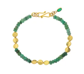 Nava Zahavi Yellow Gold Delicate Emerald Bracelet