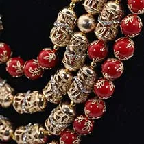 New Design Red Elegant embellished with Gold Balls Bridal Party Jewellery Set