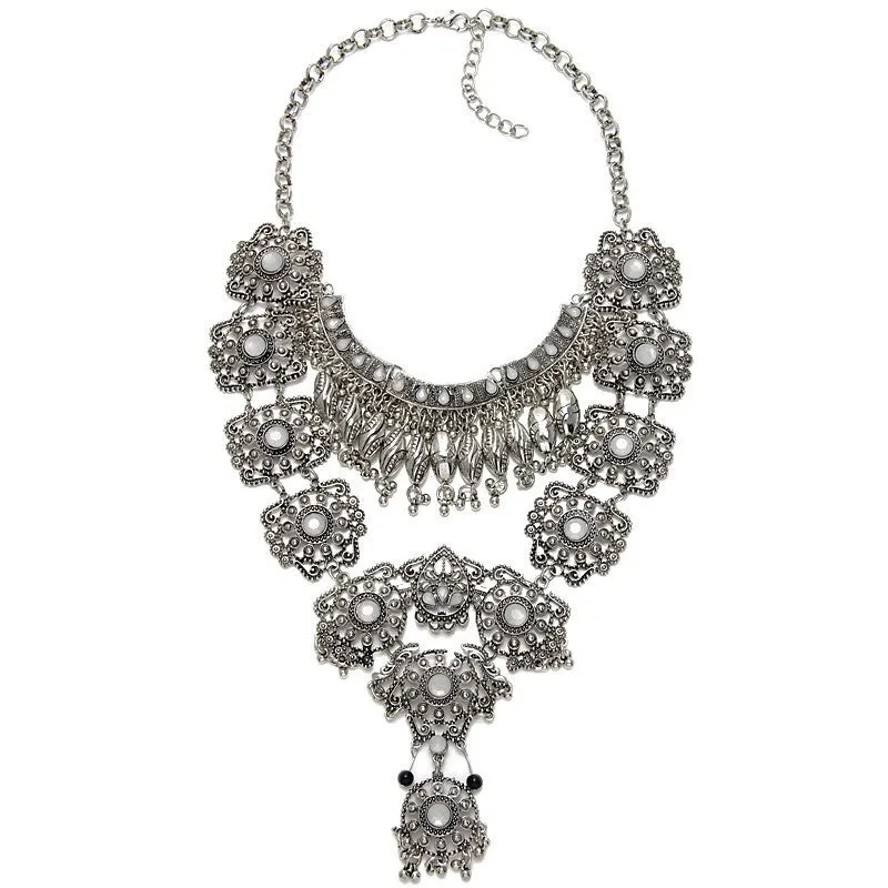 New Fashion Hot Sale Vintage Boho Crystal Collares Statement Necklaces & Pendants Long Choker Maxi Necklaces Women Jewelry