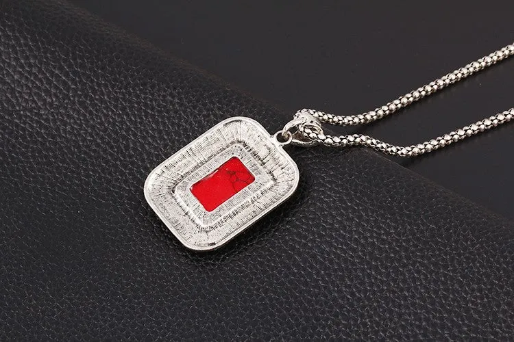 New Fashion Vintage Geometry Square Pendants Necklace Chain Bracelet drop Earrings jewelry sets for women