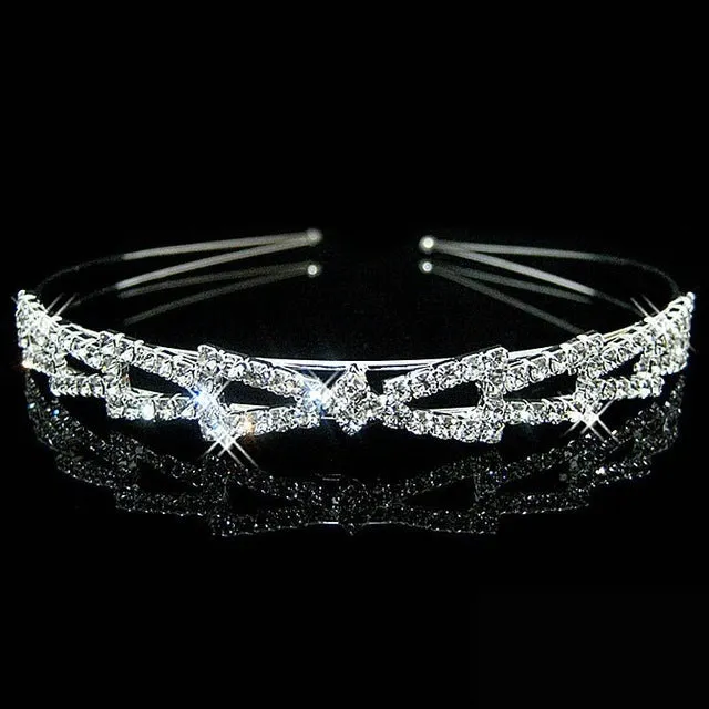 New Hair Band Wedding Hair Accessories for Women Girls Headband Hair Ornaments Headpiece Blue Crystal Silver Crown Hair Jewelry