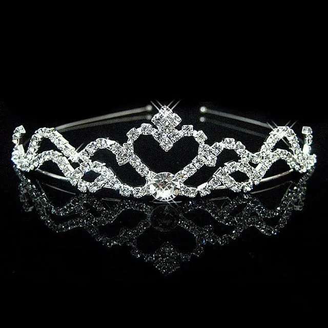 New Hair Band Wedding Hair Accessories for Women Girls Headband Hair Ornaments Headpiece Blue Crystal Silver Crown Hair Jewelry