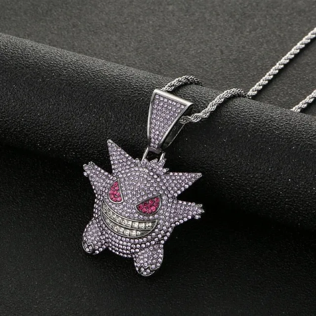 New Pendant Cubic Zirconia Copper Necklace For Woman Stainless steel Hip Hop Jewelry Smiley Necklace Iced Out Chain Mens Gift