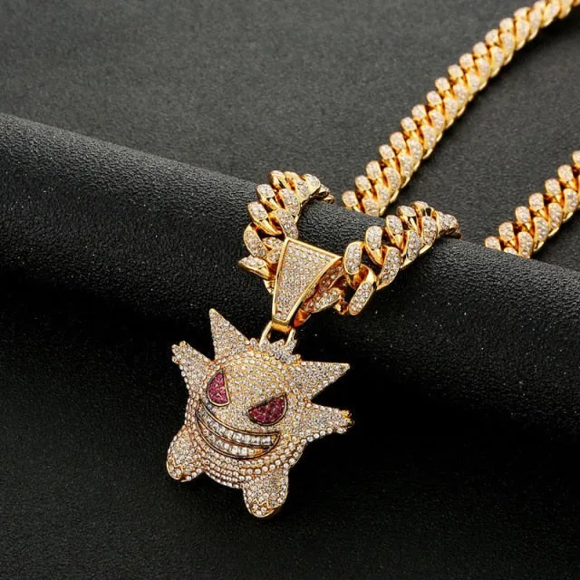 New Pendant Cubic Zirconia Copper Necklace For Woman Stainless steel Hip Hop Jewelry Smiley Necklace Iced Out Chain Mens Gift