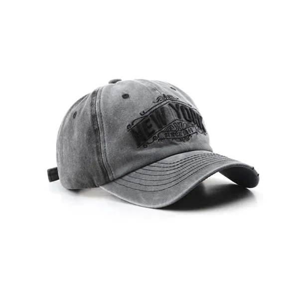 New York Embroidery Grey and Black Adjustable Baseball Cap 紐約刺绣灰色黑色可調節棒球帽 KCHT2374a