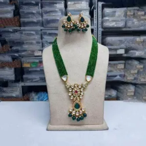 Ones Long Kundan Chain And Earring Set