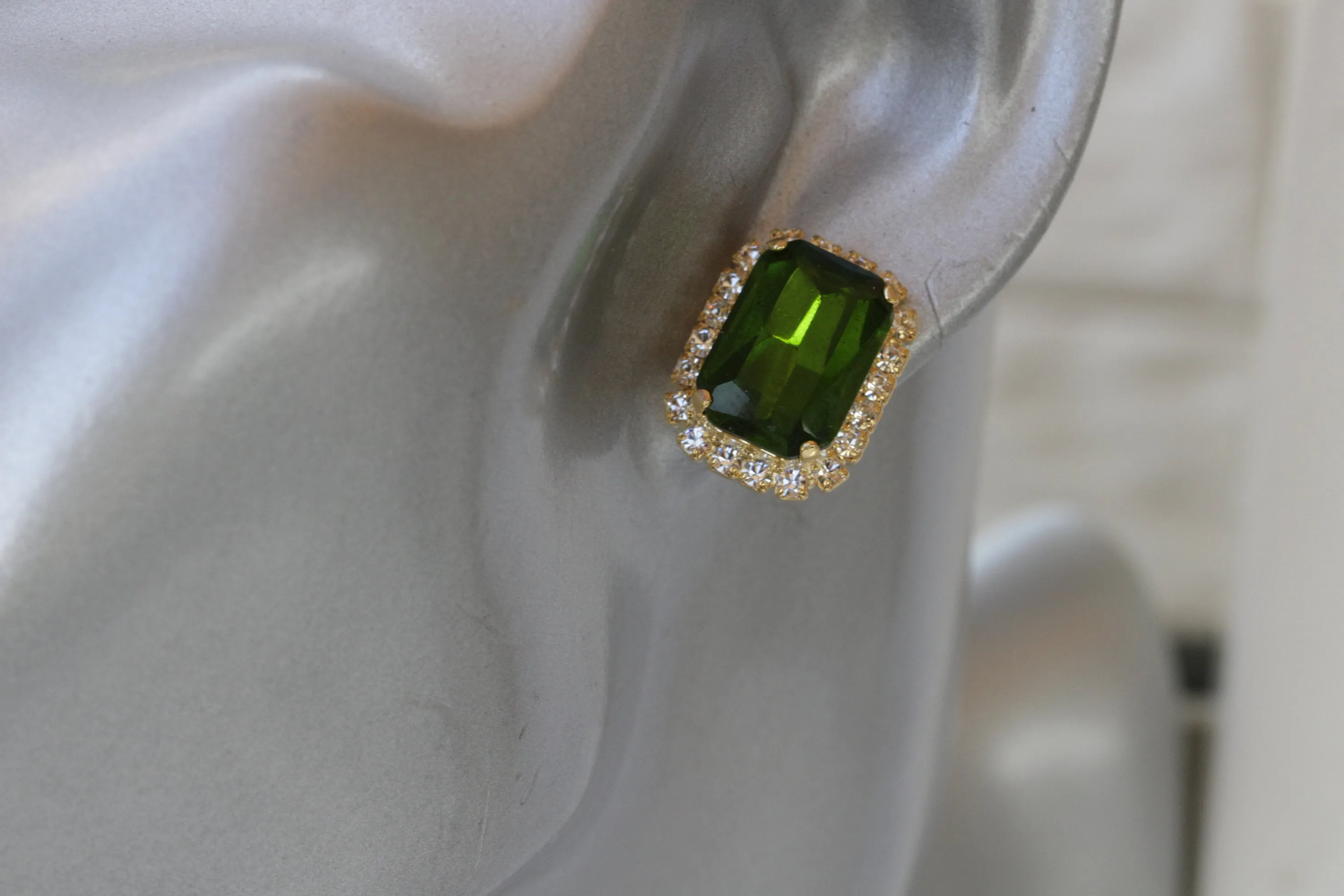 PERIDOT STUD EARRINGS