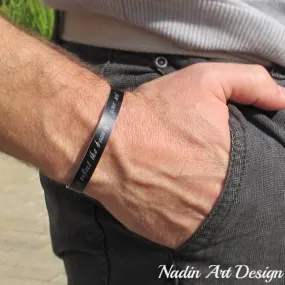 Personalized Mens Cuff Bracelet - Engravable Bracelets for men - Coordinates Cuff Bracelet