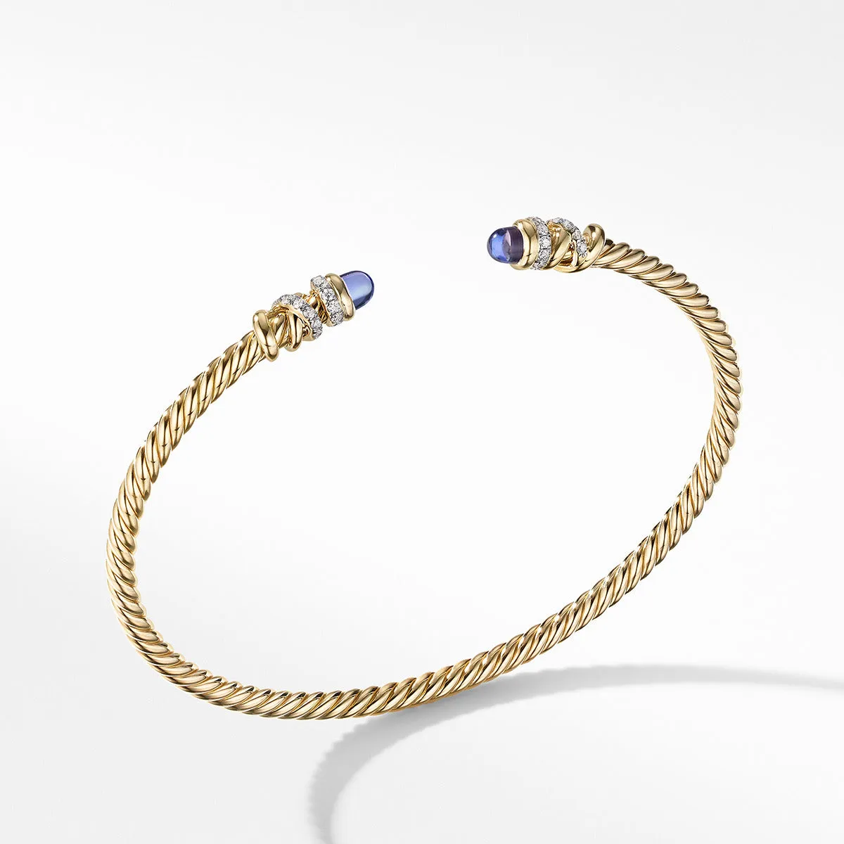 Petite Helena Bracelet in 18K Yellow Gold with Tanzanite and Pave Diamonds